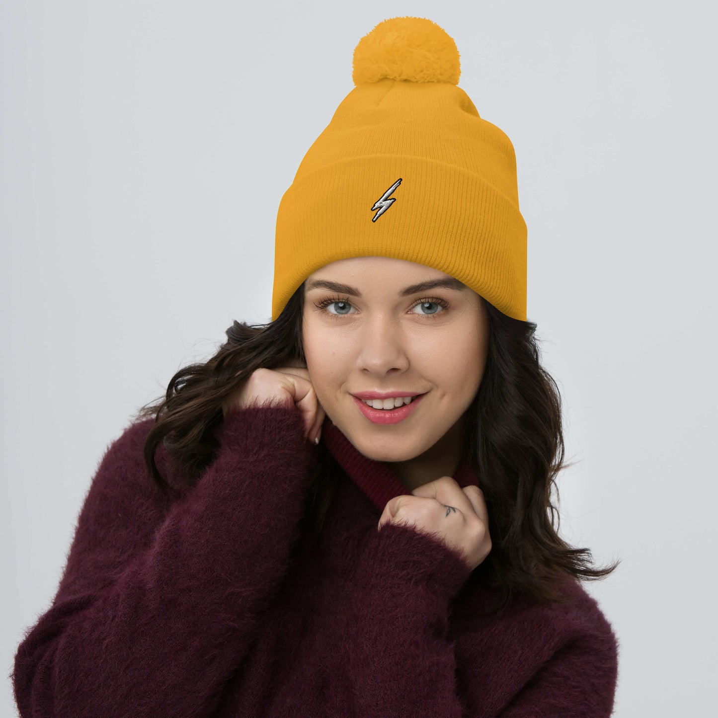 STATIC Pom-Pom Knit Beanie